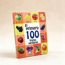 Hardcover Board Book, Spanish Language Fruits Vegetables Cognition Book, Colorful Picture Book For Early Learning, Thick Durable Paper Reading Book For Daily Use - Multicolor - View 7