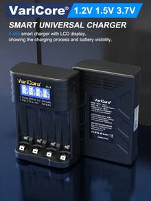 1 buah PD 20W LCD Fast Universal Battery Charger dengan Fungsi Pengujian Kapasitas Pengosongan Profesional, Mampu Menampilkan Kapasitas. Charger Baterai 18650 ini Cocok untuk Baterai Lithium 3.7V dan Baterai Ni MH Ni CD AA AAA 1.2V. - hitam. - View 8