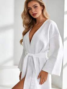 6pcs/4pcs/2pcs/1pc Disposable Bathrobe, Portable Travel Towel, Hotel Bathrobe, Unisex, Suitable For All Seasons, Perfect For Travel And Business Trips - White - View 6