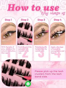 EIMNY Glue‑Free Self‑Adhesive Segmented Lash Clusters, Lazy DIY No‑Glue Natural Fairy False Eyelashes, Easy One‑Step Application For Beginners, Waterproof & Sweatproof Long‑Lasting, Realistic Wild Manga‑Style Individual Lashes - View 9