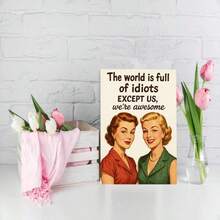 OBOVAY 1Pc Friend Birthday Card Female Funny World Is Full Of Idiots Design For Women Bestie - New Arrival - View 5