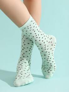 1 Pair Gift Box Surprise Ice Cream Socks - Whimsical Creative Gift Socks, Unisex 2026 Autumn/Winter Mid-Calf Sports Socks, Fashionable Comfortable Breathable Sports Socks Casual Socks Outdoor Socks, High Elastic Knit Fabric, Suitable For All Seasons, Can Be Used As Birthday/Thanksgiving/Halloween/Christmas/Valentine's Day/New Year/Christmas Gifts And Other Holiday Gifts/Party Supplies/Gym Sports And Family Gathering Gifts - Mint Green - View 7