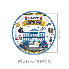 This Police-Themed Party Set-Featuring Disposable Plates, Napkins, And Paper Cups For 10 Guests-Is Perfect For Birthdays, Weddings, Themed Holiday Parties, Family Picnics, And A Variety Of Other Occasions. - Multicolor - View 2