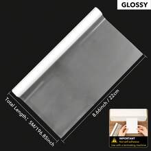 1 Roll 22*500cm Laser Pre-Coated Film, Transparent, Waterproof & Scratch-Resistant, Suitable For DIY Paper Crafting Thermal Laminating Roll, Compatible With Laminating Machine - Multicolor - View 2