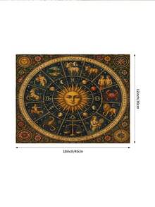Mystical Sun And Moon Embracing Face Table Runner, Vintage Astrology Cosmic Starry Sky Pattern, Gothic Bohemian Witch Style, Suitable For Restaurant Party Home Decor - Multicolor - View 6