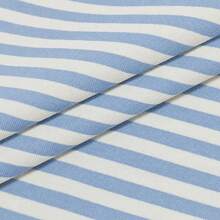 2026 Spring/Summer Striped Casual Versatile Elegant Square Neck Contrast Color Raglan Sleeve T-Shirt, Suitable For Office, Party, Travel And Multiple Occasions - Sky Blue - View 7