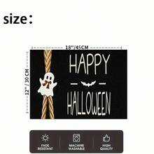 1/4/6pcs Halloween Series Bow Ghost Pattern Printed Placemats, Heat-Resistant Table Mats For Home Kitchen, Table Protection, Kitchen Dining Table, Party Scene Decoration - Multicolor - View 4