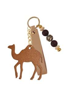 Leopard Beaded Wristlet Camel Keychain, Faux Leather Camel Animal Pendant Key Ring, Fashion Bag Charm Car Key Accessory,Ramadan Holiday Gift For Women - Multicolor - View 13