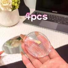 12 /6/4/2 PCS Transparent Silicone Makeup Applicator Sticks, Soft Non-Absorbent Wet & Dry Dual Use Powder Puff, Washable Skin-Friendly Beauty Tool, Portable Durable For BB Cream, Body Lotion, Daily Makeup & Body Care - Multicolor - View 14