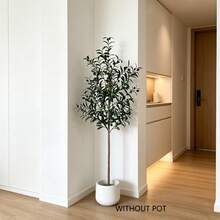 110-200CM Artificial Olive Tree Tall Branch Faux Plant Plastic Leaves Indoor Decor Plant, Suitable For Home Living Room Balcony Garden Decoration - Multicolor - View 8