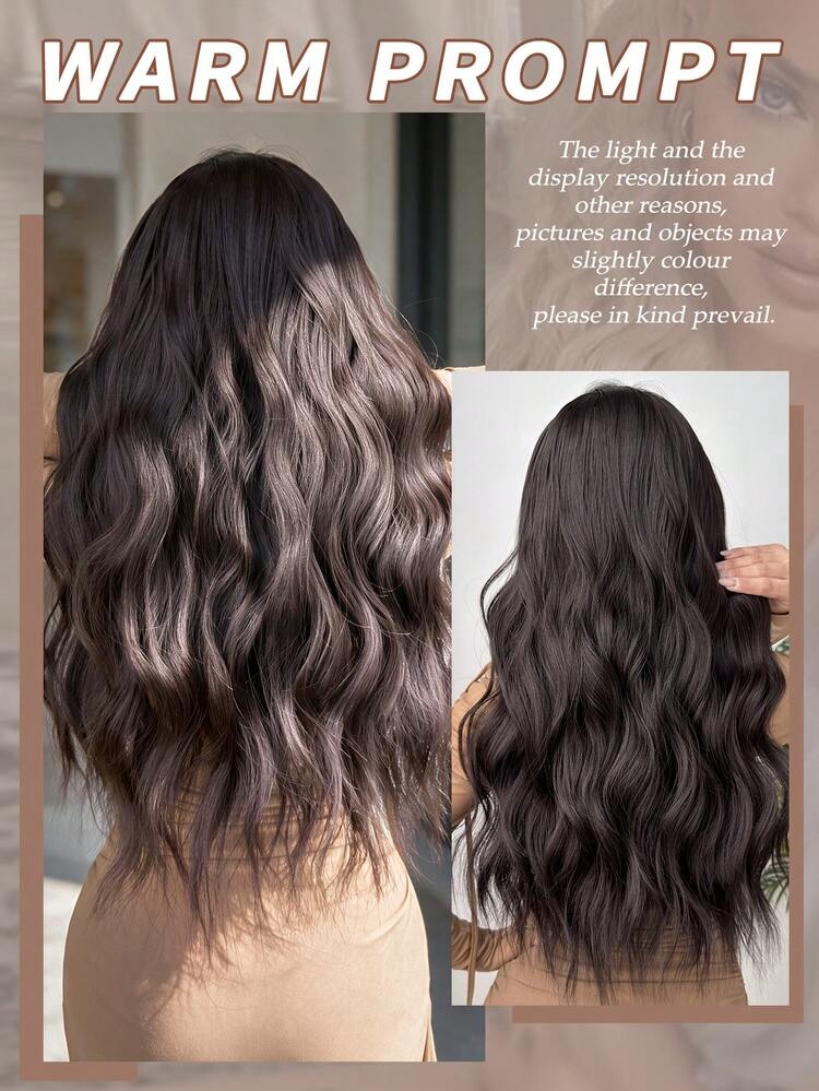 HEYPINK Clip-In Hair Extensions, Natural Black Brown, 22 Inch, 4 Pieces, Long Wavy Curly Hair, Synthetic Hair Extensions, Suitable For Women And Girls Daily Use. - Black Brown - View 9