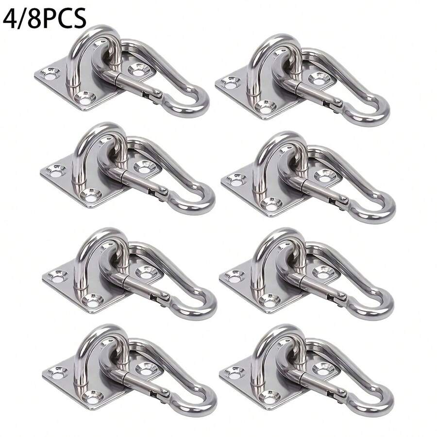 8/4 Sets Heavy Duty 304 Stainless Steel Hanging Hooks, 800 Lbs Load Capacity, Hardware Nails & Rings, Suitable For Hammock Swings, Plant Hangers, Ceiling And Wall Installation - Corrosion Resistant, Easy To Install, Hammock Hanging Kit - View 1