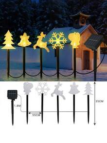 1pc Christmas Solar Powered Color Changing Lawn Light, Outdoor Waterproof Christmas Theme Decorative Light, 8 Lighting Modes, Suitable For Christmas Tree Decoration, Winter Outdoor Garden, Yard, Fence, Steps And Christmas Holiday Atmosphere Light - Mash Up - View 12