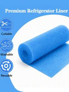 1 Roll 50cm*100cm*3mm Cuttable PU Foam Refrigerator Liner Mat, Green Yellow Blue Solid Color Perforated Breathable Quick-Dry Moisture-Proof Sponge Pad, Reusable Fruit Vegetable Drainage Mat, Suitable For Refrigerator Drawers, Cabinets, Kitchen Home Daily Use - Multicolor - View 5