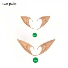 2 Pairs Fairy Ears, Soft Pointed Ears For Cosplay, Magic Makeup Ball Vampire Ears Costume Accessories, Suitable For Halloween/Christmas - Multicolor - View 4
