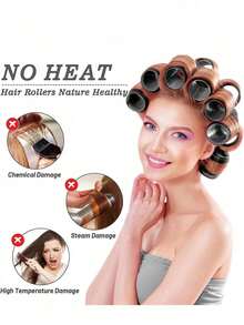 Hair Rollers With Clips, Self-Gripping Curler Suitable For Long/Medium/Short Hair And Bangs, DIY Hair Curling Tool (Includes 12pcs Large Roller Tubes + 10pcs Clips) - Multicolor - View 9