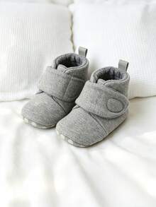 Newborn Infant Infant Girl Boy Booties Stay On Sock Slippers - Grey - View 5