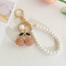 Women's Minimalist Fruit Pearl Chain Keychain, Creative Girl Best Friend Bag Charm Accessory - Multicolor - View 10