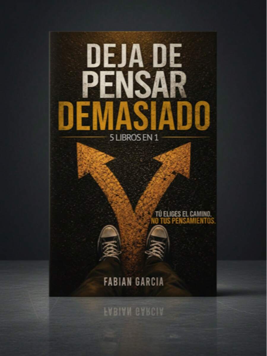 Libro Deja de pensar demasiado 5 en 1 portada negra pasta blanda - Libro único - Ver 1