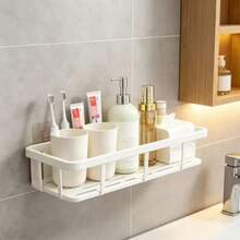 2pcs Drill-Free Bathroom Wall Mounted Storage Rack, Wall-Mounted Shower Caddy, Durable & Easy Installation - Multicolor - View 4