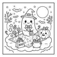 1pc Halloween Coloring Book For Kids And Adults, Bold And Easy To Color, Suitable For Gothic Lovers, Back To School Season Birthday Or Holiday Gift, Perfect For Birthday, Halloween, Christmas And Other Holiday Party Relaxation Gift - Halloween Coloring Book - View 6