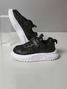 Children's Spring/Autumn Fashion Breathable Versatile Girls' Vintage Floral Decor Casual Sports Sneakers - Black - View 3