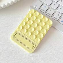 1PC Macaron Suction Cup Phone Stand, Single-Arm Metal & Silicone Minimalist Adhesive Back Mount With Self-Adhesive Tape, Non-Slip Pad, Car Mount, Creative Foldable Soft Silicone Desktop & Bathroom Universal Phone Holder - Multicolor - View 9