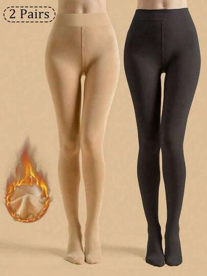 1/2 pcs 200g Celana Ketat Hitam Transparan Seksi Wanita, Celana Ketat Seksi untuk Bisnis Musim Semi/Gugur/Dingin, Celana Ketat Hangat Berlapisan, Fesyen Kantor Sehari-hari, Legging Hangat Wanita Terbaru Musim Gugur (Ukuran Lebih Kecil dari Biasanya)