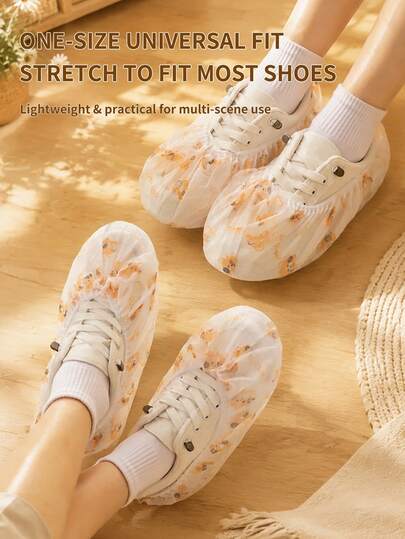 10/30/50/100pcs/Set Disposable Cartoon Shoe Covers - Household Non-Woven Thickened Wear-Resistant And Non-Slip Shoe Covers, Suitable For Home, Office, School, Shoes And Boots Accessories, Indoor Shoe Covers.