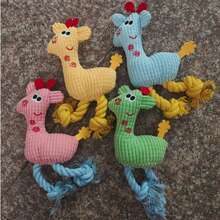 1/2/3pcs (Random Color) Pet Plush Knotted Toys, Medium/Small Dog Chew Toys With Sound - Multicolor - View 11