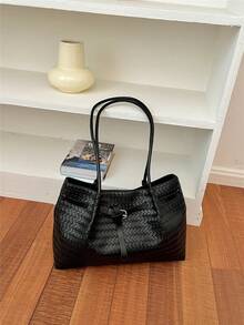 Large Capacity Tote Bag For Women 2026 New Fashion Highly Attractive Shoulder Bag Maillard Commuter Bag - Black - View 6