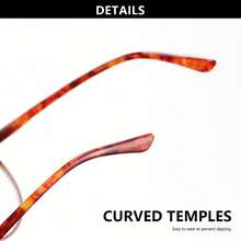 1pc Small Frame Cat Eye Reading Glasses, Leopard Print Design, Equipped With High-Quality Spring Hinges, Suitable For Women's Daily Reading Wear, Comes With High-Quality Eyeglass Storage Case - White - View 9