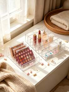 Acrylic Eyeshadow Palette Storage Box, Transparent Large Capacity Desktop Drawer-Style Storage Box, Transparent Cosmetic Organizer, Makeup Brush Holder, Perfume Storage Box, Jewelry Box, Suitable For Living Room, Dining Room, Kitchen, Bedroom - Multicolor - View 4