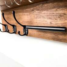 12 Inch Wooden Key Rack With Mail & Sunglass Holder, Room Decor, Bedroom Decor For Bedroom Kitchen Bathroom, Wall‑Mounted Entryway Organizer With Multiple Hooks, Versatile Home Deccor For Wall Storage Decoration - View 7