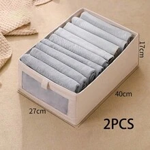 1 Foldable Clothes And Blanket Organizer With Clear Window And Handle, Reinforced Foldable Linen Storage Basket, Cloth Can Be Used As Window Wardrobe Organizer, Large Clothing Storage Box - Grey - View 9
