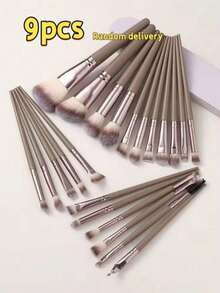 [Champagne Gold] 18-20-22-25-30pcs Makeup Brush Set, High-Quality Synthetic Bristle Eyeshadow Blending Brush Set, Makeup Tools - Coffee Brown - View 9