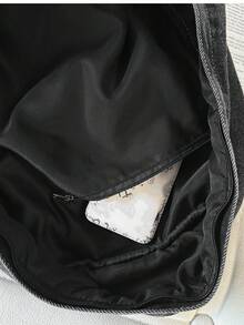 peach tree حقيبة ظهر رجالية عتيقة 1 قطعة، لون سادة عصري، أحزمة كتف قابلة للتعديل، إغلاق بسحاب، قلادة رائد فضاء، كاجوال ريترو للتنقل اليومي، سعة كبيرة، خفيفة الوزن، قماش كانفاس مغسول، أسلوب جامعي، شجرة الخوخ - الأسود - مشاهدة 9