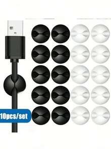 10 Pieces Cable Clasp Set For Car Dashboard - Streamlines Charging & Audio - Versatile Organizer Clips For A Clutter-Free Ride With Secure Phone Charging - A - View 3