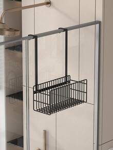 No-Drill Shower Caddy, Black Metal Wall-Mounted Bathroom Storage Rack, Multi-Functional Organizer For Shampoo, Conditioner And Soap, Space-Saving Bathroom Accessories Set - Multicolor - View 3