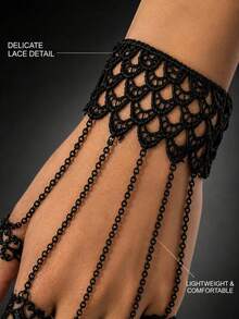 1pc Women's Gothic Lace Bracelet, Vintage Dark Wristband Accessory, Suitable For Halloween Party, Cosplay, Music Festival, Stage Performance, Daily Wear And Holiday Gift - Multicolor - View 9