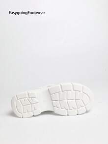 Ladies Casual Slip-On Thick Bottom Platform Sandals With Elastic Strap - White - View 7
