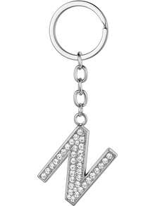 A-Z Initial Letter Keychain, Shiny Crystal Key Ring For Women, Best Friend Gift, Birthday Gift - Silver - View 21