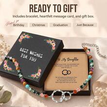 FASHIONALIFE 1PC Birthday Christmas Gifts For Daughter Sister Niece Friends, Natural Stone Beaded Bracelets For Women With Gift Box Gift Card - Multicolor - View 13