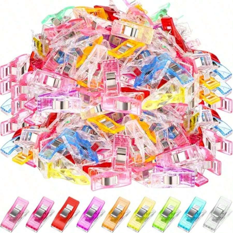 20pcs/10pcs/1pc Mixed Color Plastic Clips, Multi-Purpose Clips For Fabric, Sewing, Quilting, Crafts, Food Bag Sealing And Daily Use - Multi-color - View 1