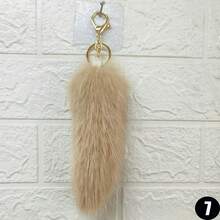 Faux Plush Fox Tail Keychain Fluffy Bag & Car Hanging Charm Pendant For Women - Multicolor - View 13