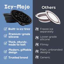 Large Capacity Foldable Multi-Function Ice Bowl/Cold Compress Beauty Device ( Silicone Material): Combines Ice Making And Cold Compress Container In One, Minimalist Solid Color Design (Black, Blue, Pink Three Colors Available). Features Round Basin With Honeycomb Ice Tray And Hanging Hole For Easy Storage - Multicolor - View 10