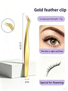 Professional Gold Stainless Steel Eyelash Extension Tweezers, Mirror Polished Gold Handle, Ultra-Precise, Lightweight, Durable And Odorless, Multi-Purpose Salon-Grade Beauty Tool, Suitable For Eyelash Extension Operations - Multicolor - View 19
