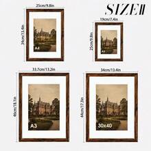 Mosearon 1pc Vintage Wooden Picture Frame A5 Picture Frame, 30x40 Cm Photo Frame, A4 Poster Frame, Vintage Photo Decor, A Gift For Friends, Made Of Particleboard And Shatterproof Acrylic, Perfect For Home Decor, Vintage Picture Frame Gift - Retro Photo Frames - View 4