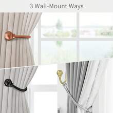 HION 2 Buah Pengait Tirai Minimalis Modern - Pengait Dinding Tahan Lama, Cocok untuk Tirai Tebal dan Berat, Aksesori Dekorasi Rumah Serbaguna - Beraneka warna - View 5