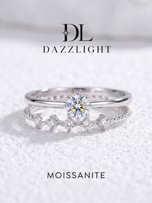 2pcs Eternal Tiny Diamond Moissanite Rings, Classic Romantic Engagement Rings Anniversary Rings, Women's Jewelry Gift - Small Moissanite Ring - View 1